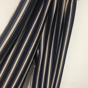 Navy and Cream Striped Pants